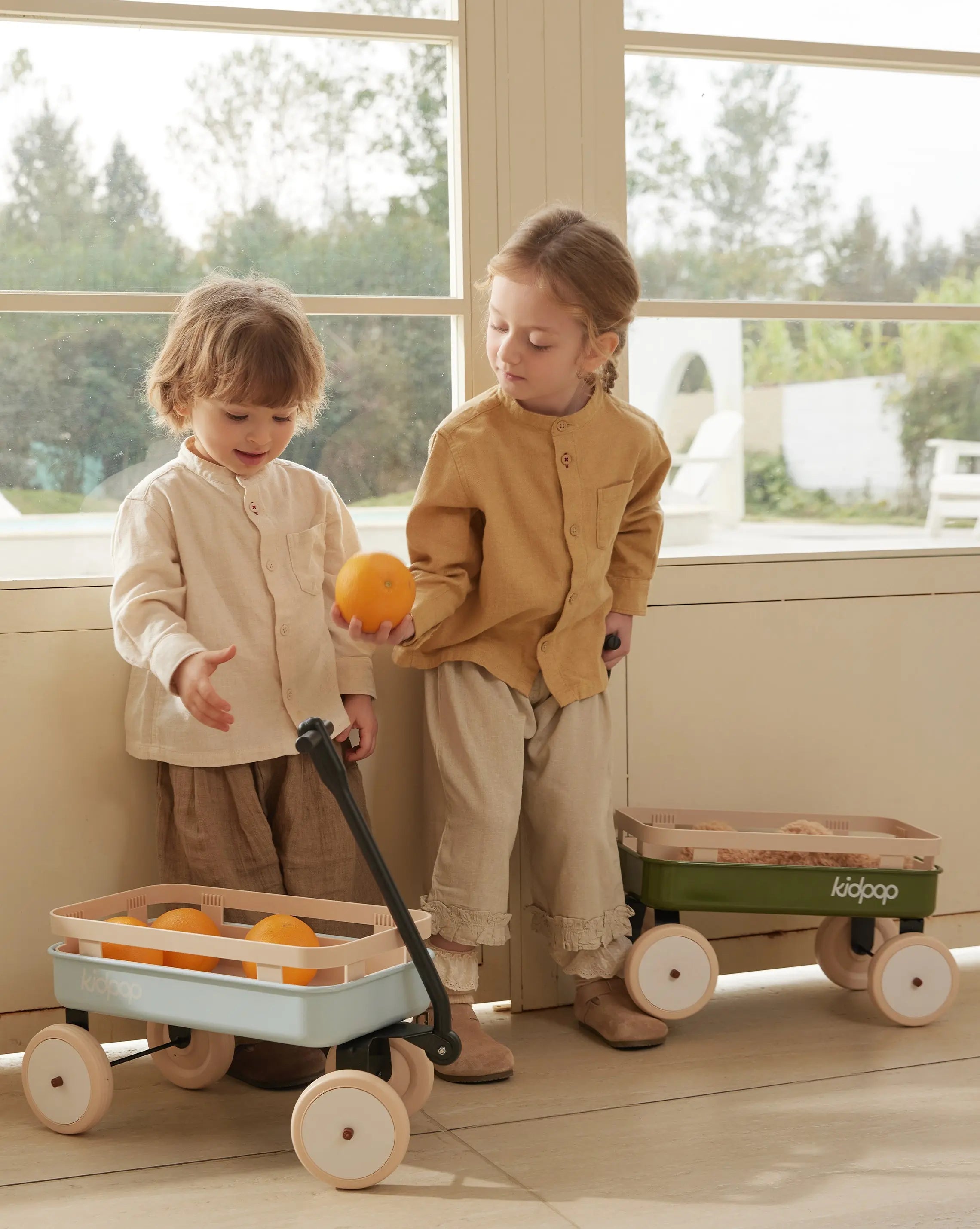 Pula Mini First Wagon Toy for Toddler with Cover & Basket kidpop